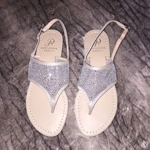 Like NEW Adrianna Papell Silver Sparkle Sandals 6